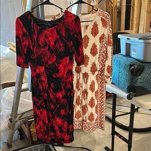 Elegant Red and Black Women's Dress